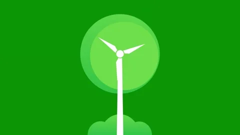 Green screen wind turbine image animated chromakey style emotion elements Stock Footage 314068549