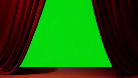 Green screen wrapped by luxurious red drapes Video stock 317292627