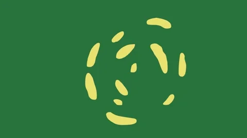 A green screen with yellow dot on it and egg background circle logo clock Vídeo Stock 335122454