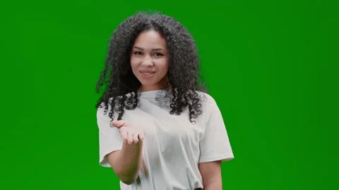 Green Screen young lady smiling Stock Footage 219304735