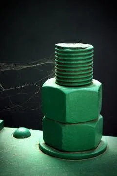 Green screw nuts Stock Photos
