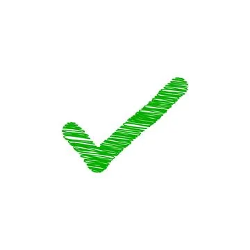 Green Scribble Check Mark Icon Symbol of Approval and Confirmation 库存插图