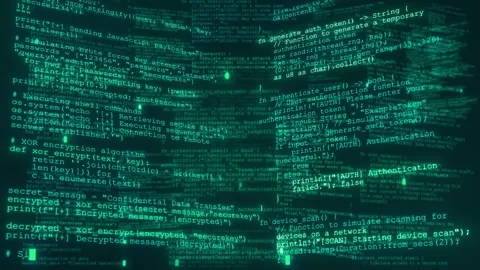 Green Scrolling Hacker Code Digital Text Loop Artificial Intelligence Background Stock Footage 305858812