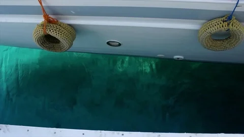 Green sea surface view from board the ship Видео 86112258