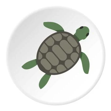 Green sea turtle icon circle 스톡 일러스트