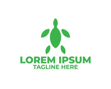 Green sea turtle logo Stock Illustration