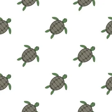 Green sea turtle pattern seamless Stock Illustration