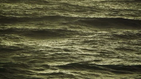 Green sea waves in the light of the setting sun. Stock Footage 142123738
