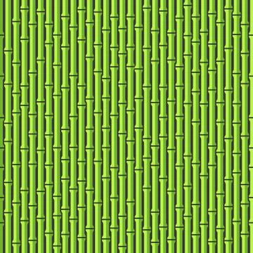 Green Seamless Bamboo Background Pattern on Dark Back. Vector Stock Illustration