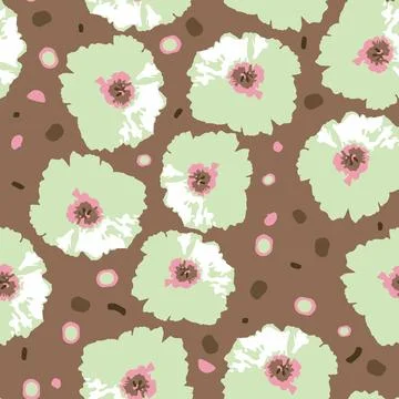 Green seamless doodle pattern background drawn by hand draw Illustrazione stock