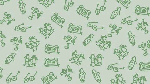 Green seamless doodle pattern with money robots and vehicles stock video 库存影片 331416336