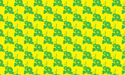 Green seamless floral pattern with clover leaves and flowers vector decoration i Stock Illustration