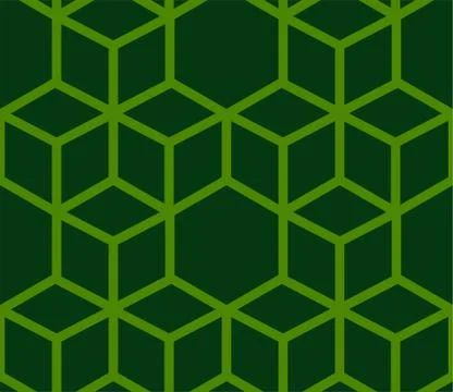 Green Seamless Japanese pattern representing the turtle shell Stock Illustration