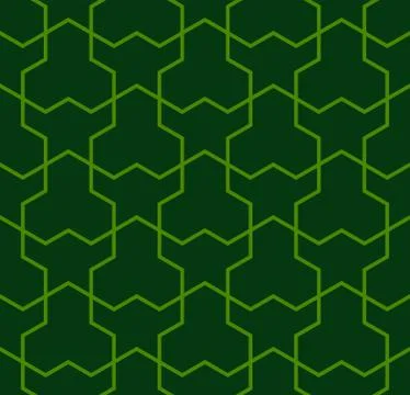 Green Seamless Japanese pattern representing the turtle shell Stock Illustration