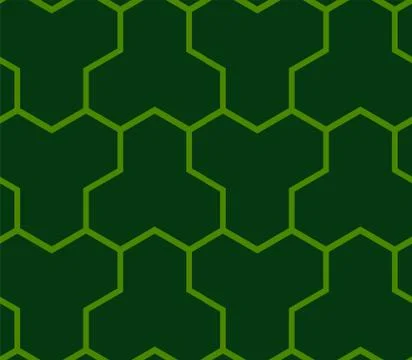 Green Seamless Japanese pattern representing the turtle shell Stock Illustration