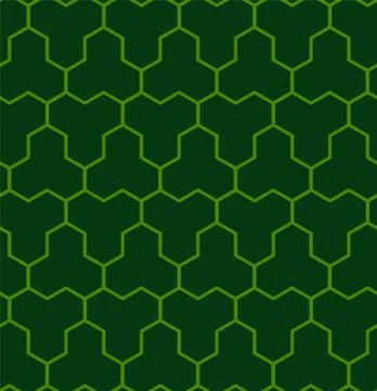 Green Seamless Japanese pattern representing the turtle shell Stock Illustration