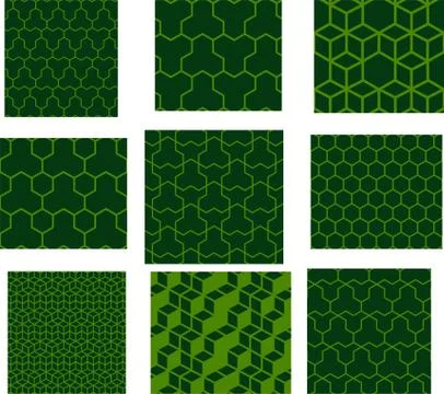 Green Seamless Japanese pattern representing the turtle shell se Stock Illustration