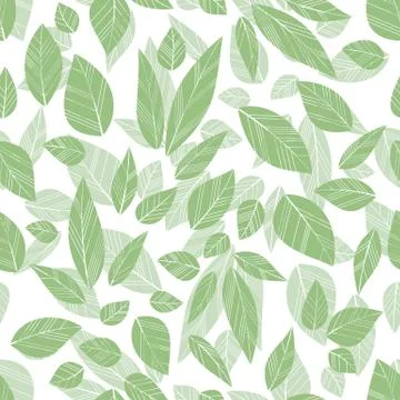 Green seamless leaves Illustrazione stock