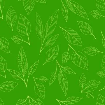Green seamless leaves Stock Illustration