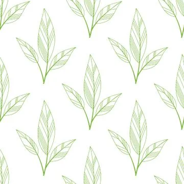 Green seamless leaves Stock Illustration