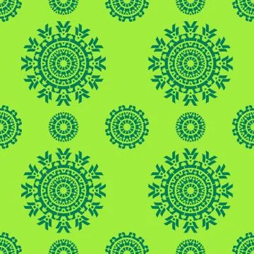 Green seamless ornamental pattern Stock-Illustration