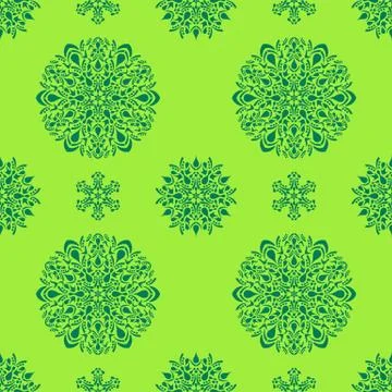 Green seamless ornamental pattern イラスト素材