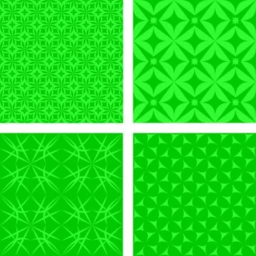 Green seamless pattern background set Stock Illustration