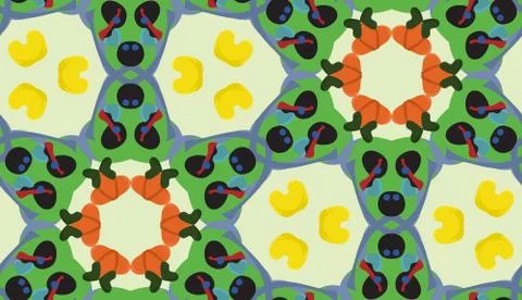 Green Seamless Pattern with Olive Shapes Stock Illustration