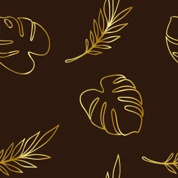 Green seamless pattern palm leaf Illustrazione stock