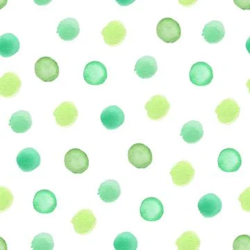Green seamless pattern with polka dots. Stock Illustration