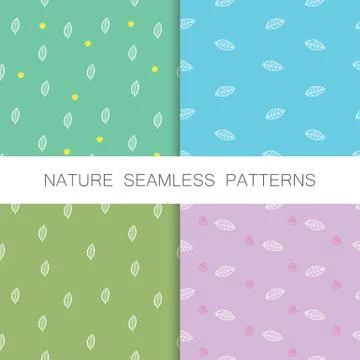 Green seamless patterns by hand Stock Illustration
