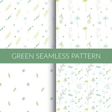 Green seamless patterns Stockillustratie