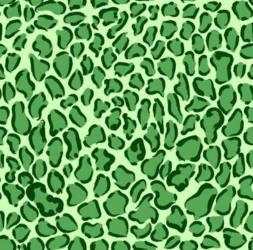 Green seamless repeating leopard print pattern イラスト素材