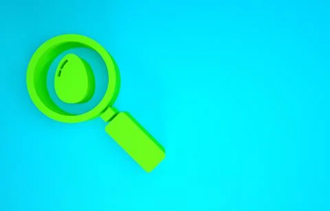 Green Search and easter egg icon isolated on blue background. Happy Easter. M Stock Illustration