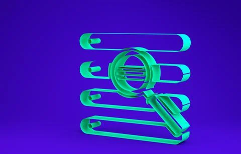 Green Search in a browser window icon isolated on blue background. Minimalism Ilustración de archivo