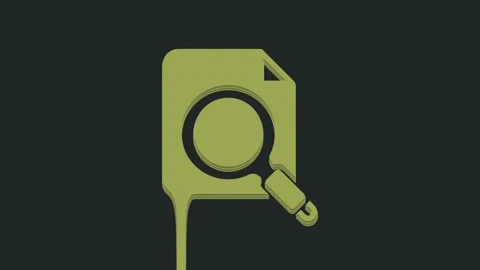 Green Search concept with folder icon isolated on black background. Magnifying Stock Footage 235518544