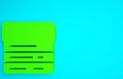 Green Search engine icon isolated on blue background. Minimalism concept. 3d  Stock Illustration