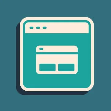 Green Search engine icon isolated on green background. Long shadow style. Vector Stock Illustration
