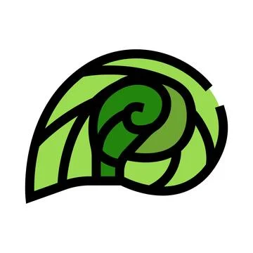 Green seashell drawing with spiral lines design Stock Illustration