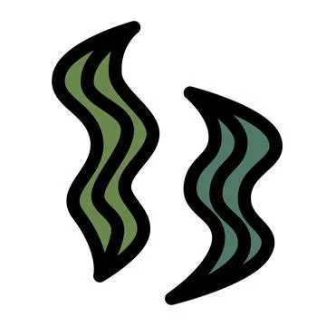 Green seaweed flat Stock Illustration