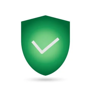 Green Secure Hosting Icon. Flat Design, Vector Illustration. Stock Illustration