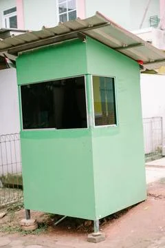 Green Security Booth Foto stock