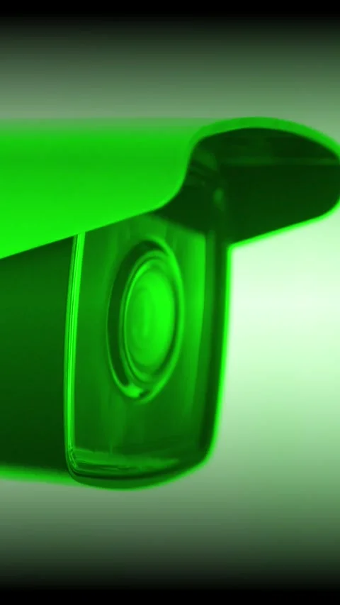A Green Security Camera featuring a Modern and Sleek Design suitable for various Stock Footage 314148033