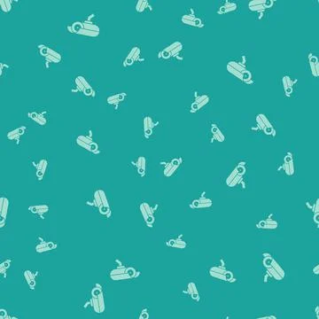 Green Security camera icon isolated seamless pattern on green background. Vector Illustrazione stock