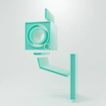 Green Security camera icon isolated on grey background. Minimalism concept... Stock Illustration