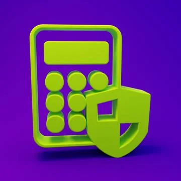 Green Security system control panel with display icon isolated on purple-bl.. Stock Illustration