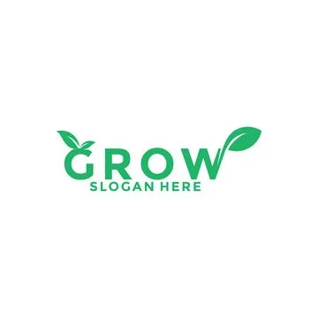 Green Seed logo type vector, Grow logo design template Stock Illustration
