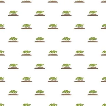 Green seedlings growing in soil pattern 스톡 일러스트