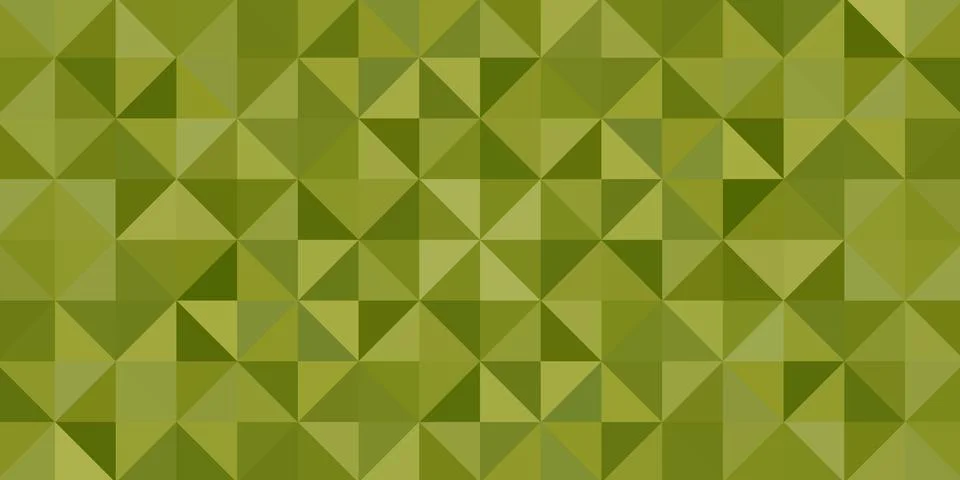 Green segmented background. Triangular pixelation. Color texture. Illustrazione stock