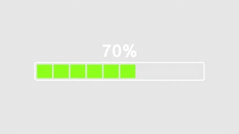 Green segmented loading bar with percentage counter on transparent background 스톡 동영상 331709590